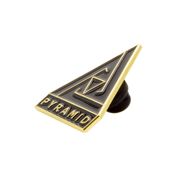 Pyramid Hat Pin Black & Gold