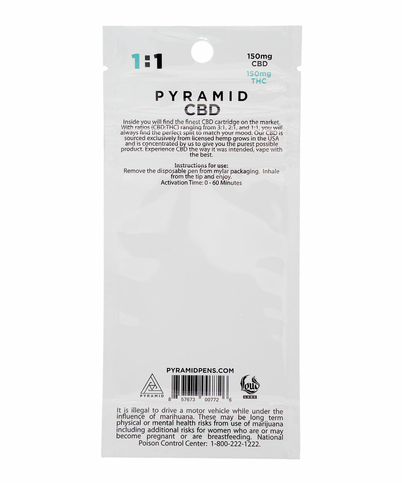 Pyramid CBD/THC 1:1 cartridge