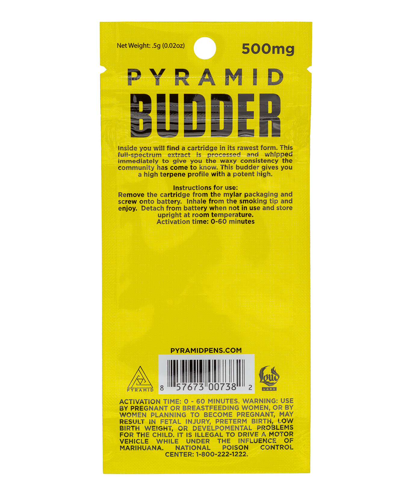 Pyramid Budder vape cartridge