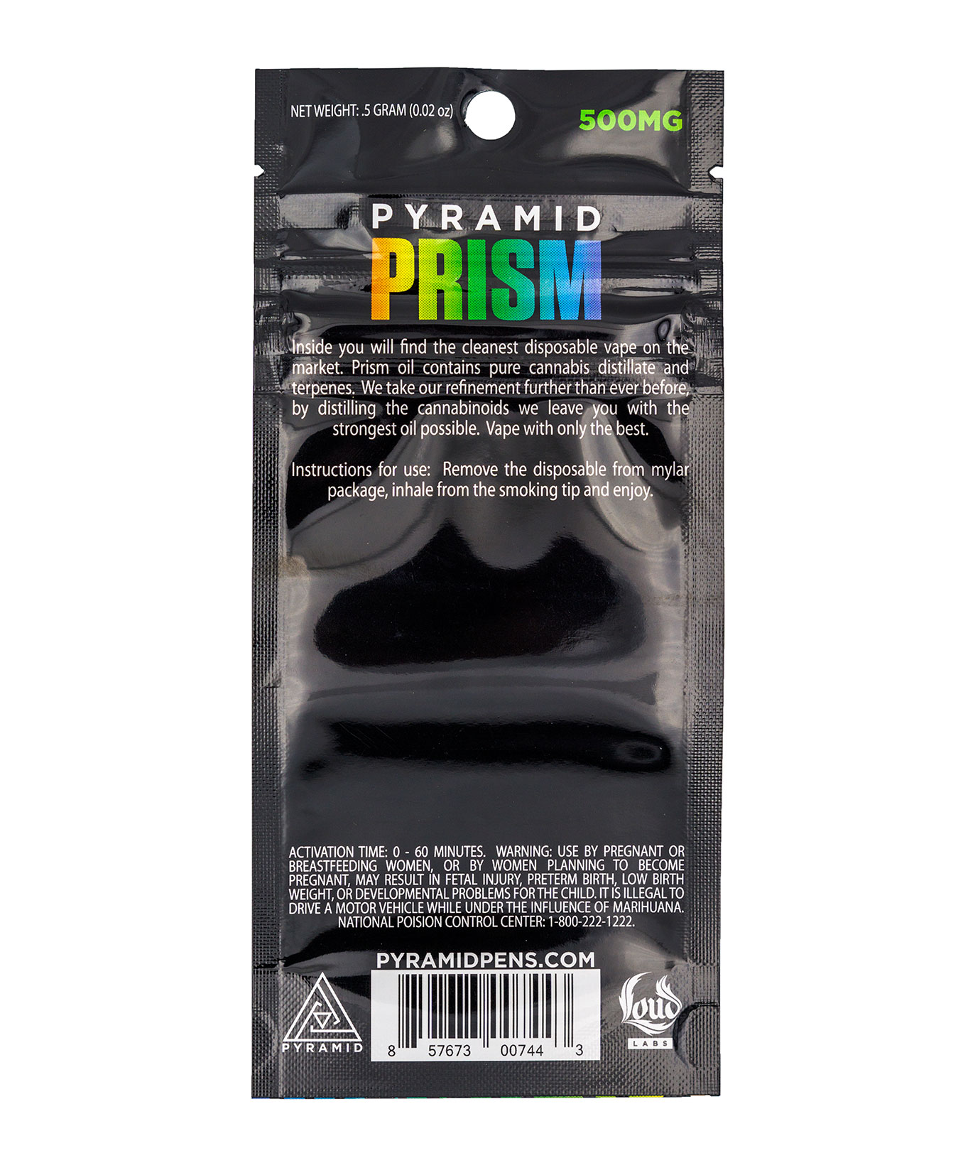 Pyramid Hybrid disposable cartridge 500mg