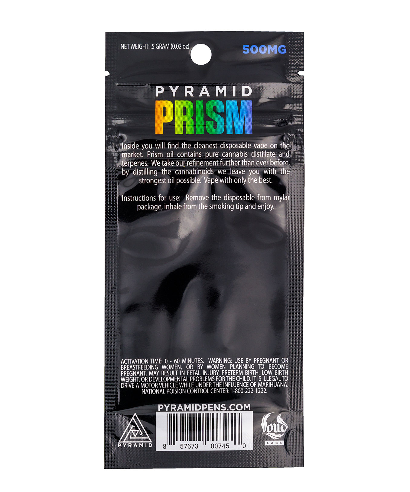 Pyramid Indica disposable cartridge 500mg