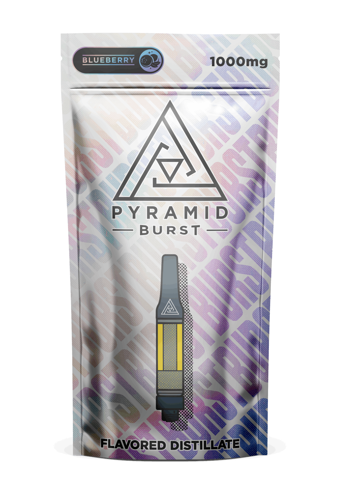 Pyramid Burst 1000mg hemp oil cartridge - blueberry flavor