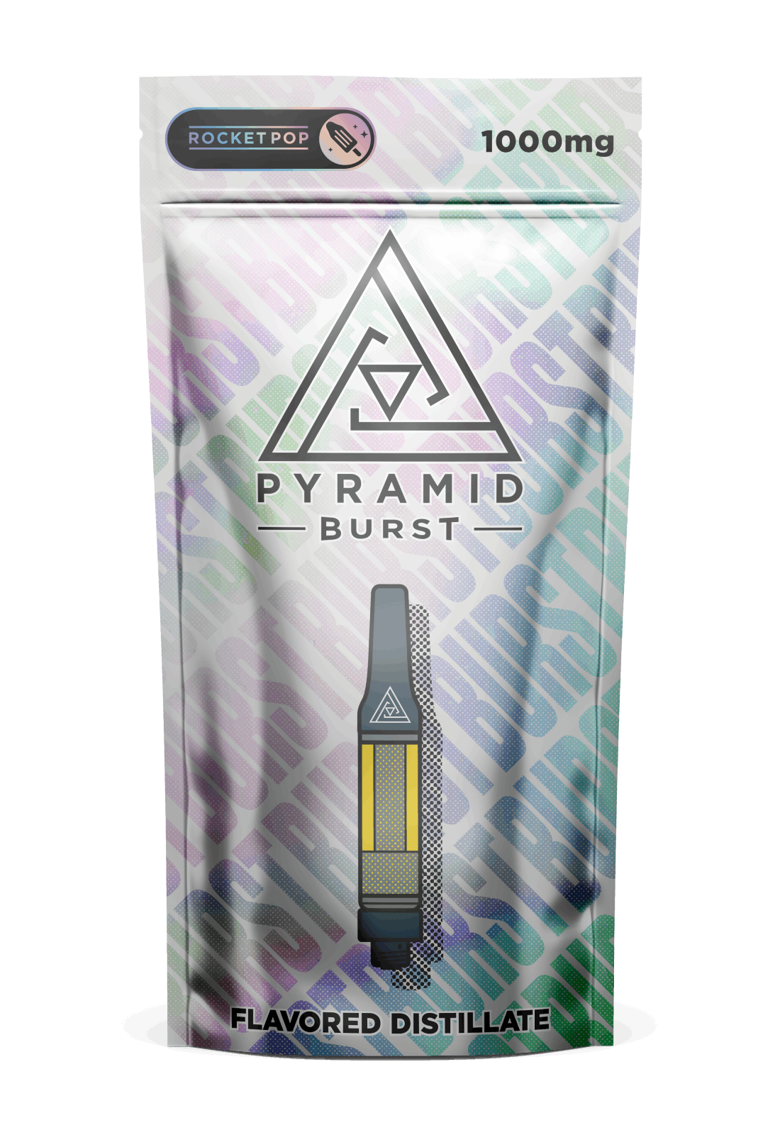 Pyramid_Burst_RocketPop_1000mg Pyramid Burst 1000mg cannabis oil cartridge - rocketpop flavor