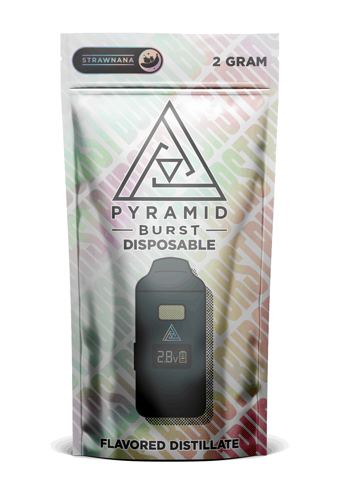 Pyramid_Burst_StrawNana_2G_Disposable Pyramid Burst disposable 2G weed vape - strawnana