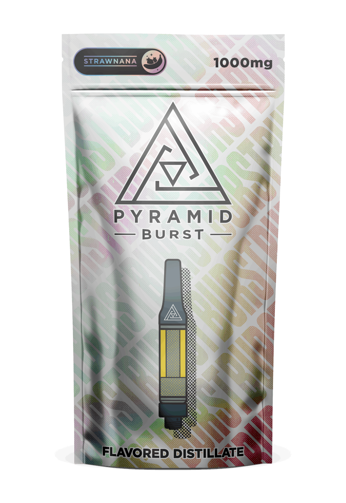 Pyramid_Burst_Strawnana_1000mg Pyramid Burst 1000mg cannabis oil cartridge - strawnana flavor