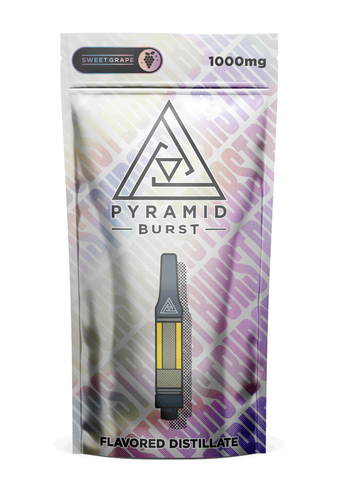 Pyramid_Burst_SweetGrape_1000mg Pyramid Burst 1000mg cannabis oil cartridge - sweet grape flavor