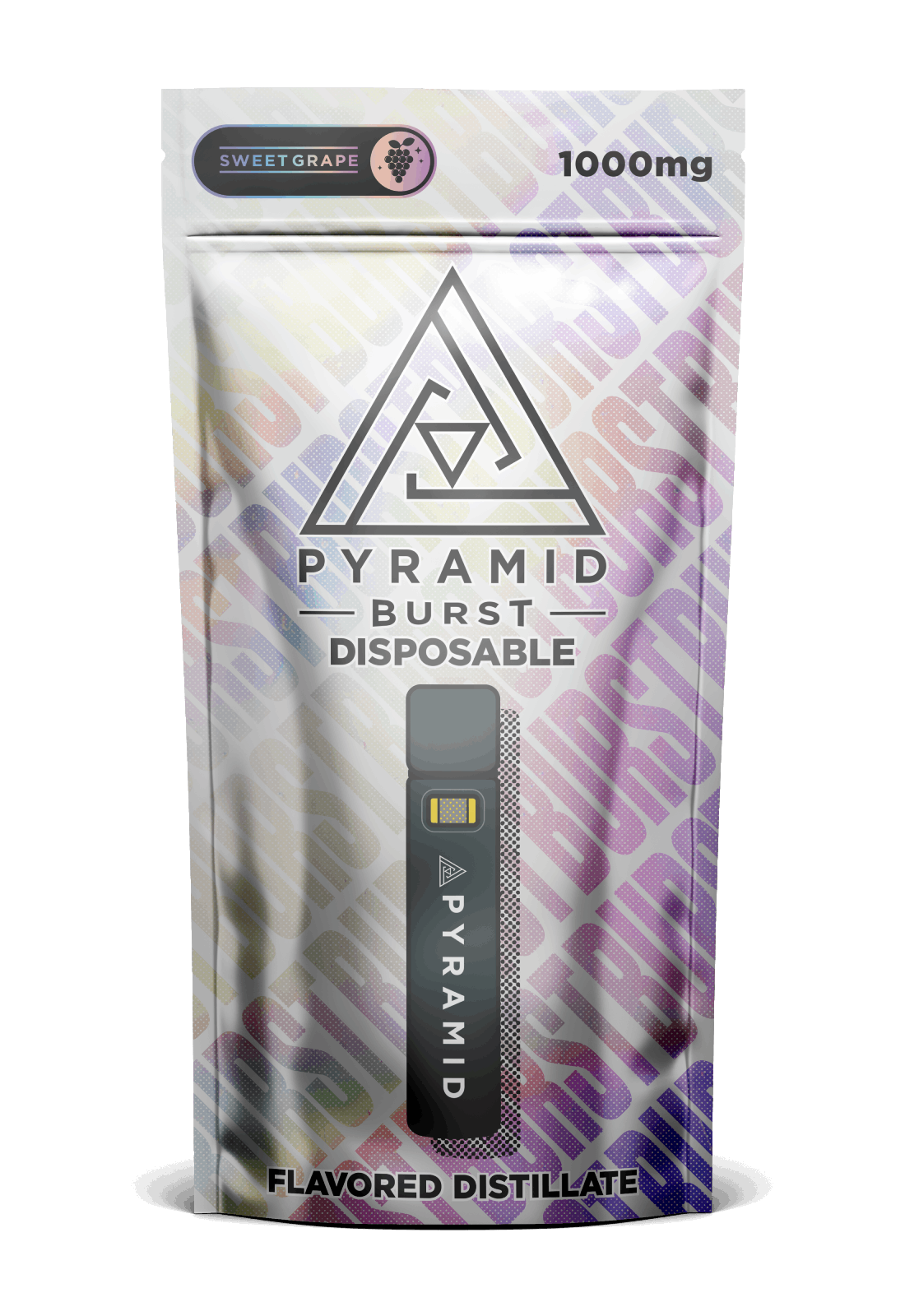 Pyramid_Burst_SweetGrape_1000mg_Disposable Pyramid Burst 1000mg disposable hemp oil vape - sweet grape flavor