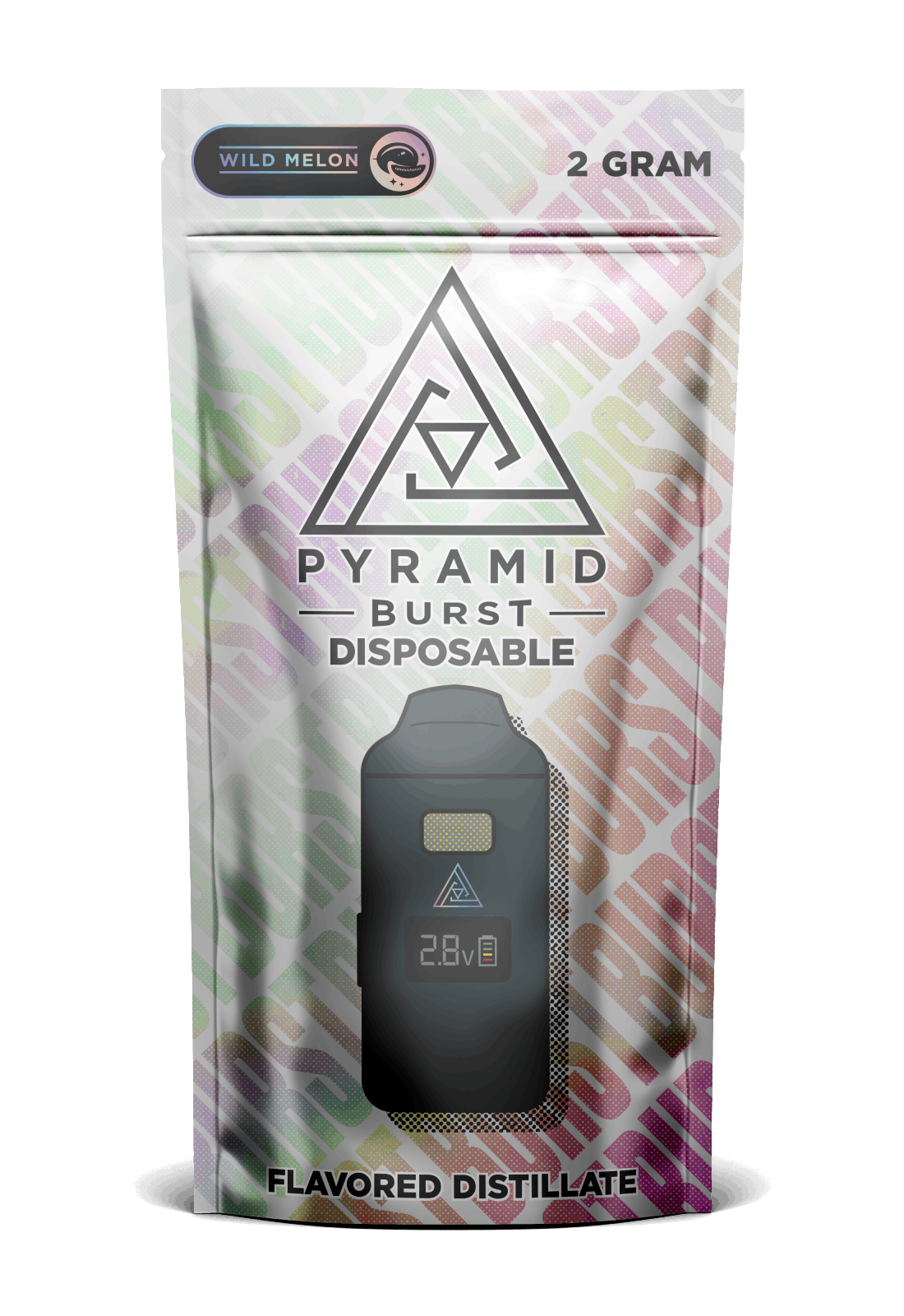 Pyramid_Burst_WildMelon_2G_Disposable Pyramid Burst disposable 2G cannabis vape - wild melon