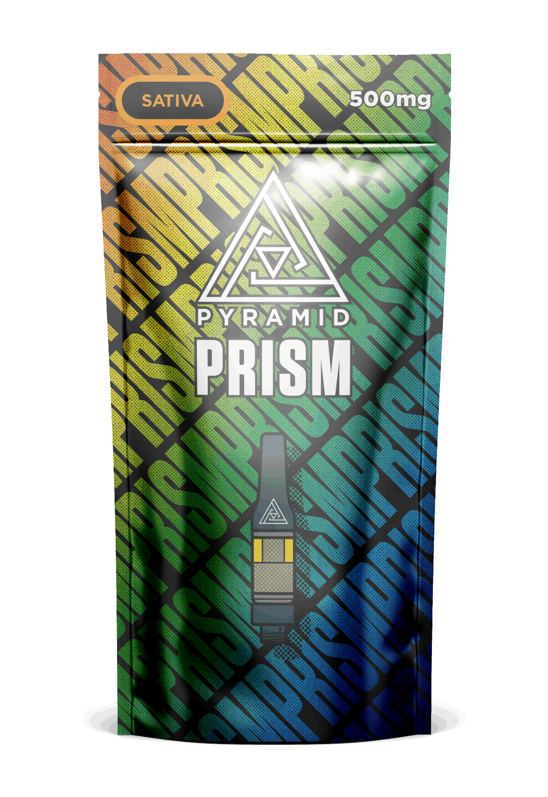 Pyramid_Prism_Sativa_500mg Pyramid Prism Sativa 500mg triple-distilled cannabis oil cartridge
