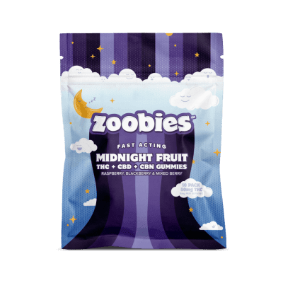 Zoobies CBD, Delta 9 THC & CBN gummies - fast-acting midnight fruit